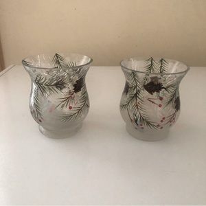 Crackle glass winter votives